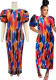 Fashionable Women's Puff Short-Sleeved Printed Dress