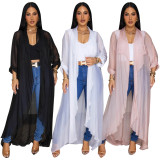 Women's Casual Chiffon Long Shirt Sun Protection Jacket