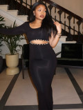 Women's Summer Trendy Hollow Diamond Single-Sleeve Long Dress