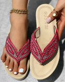 Plus Size Pearl-Accessorized Matching Sandals Fashionable Summer Footwear