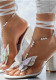 Pointed Toe Butterfly Lace-Up Thick Heel Sandals