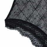 Sexy Sheer Bow Lace Bodysuit