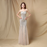 Summer Formal Sequins Strap Mermaid Evening Dress