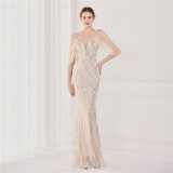 Summer Sequin Strap Mermaid Long Evening Dress