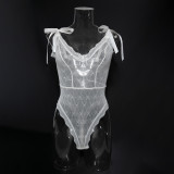 Sexy Sheer Bow Lace Bodysuit