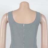 Women Elegant Casual Cargo Sleeveless Dress