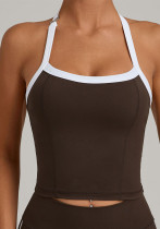 Women Summer Halter Neck Yoga Vest Quick Dry Fitness Top