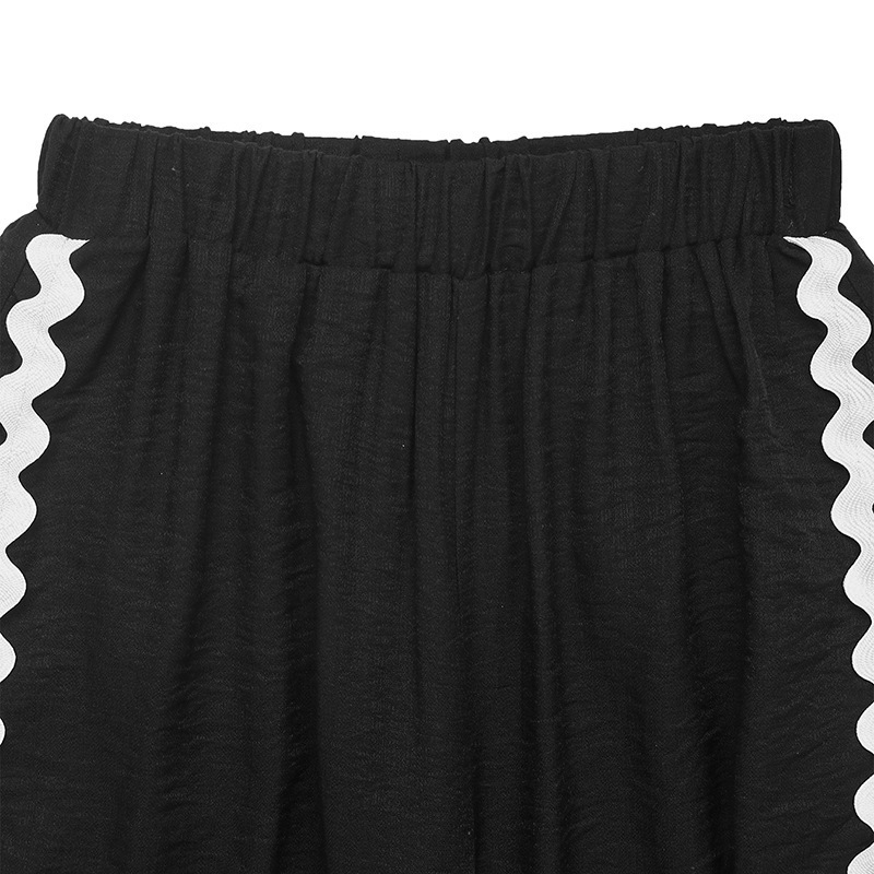 Women Summer Career Contrast Lace Patchwork Sleeveless Top and Pants Two-Piece Set