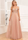 Off-Shoulder Straps Sequin Mesh Patchwork Elegant Party Dress