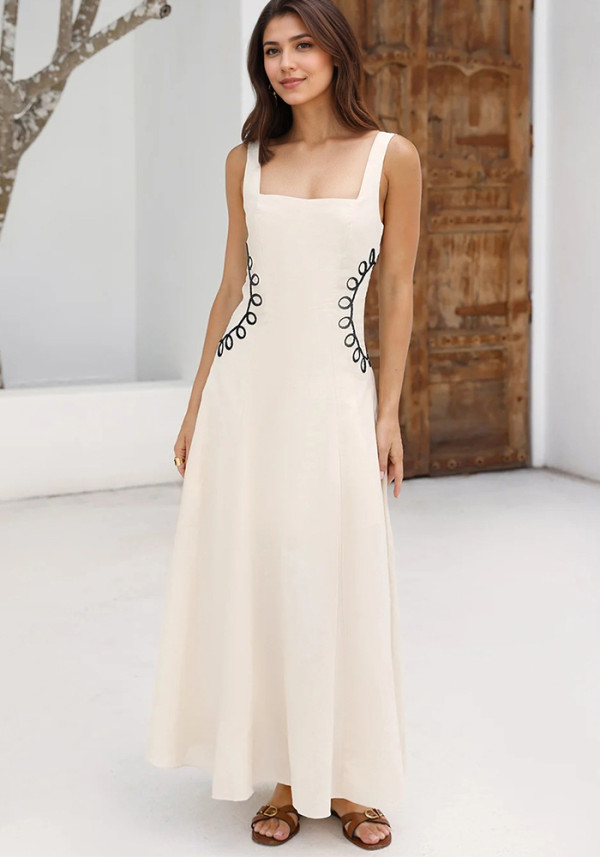 Women Career Strap Maxi Dress