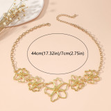 Women Vintage Alloy Flower Clavicle Necklace Holidays Vintage Shell Necklace