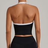 Women Summer Halter Neck Yoga Vest Quick Dry Fitness Top