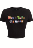 Women Street Print Crop Top T-Shirt