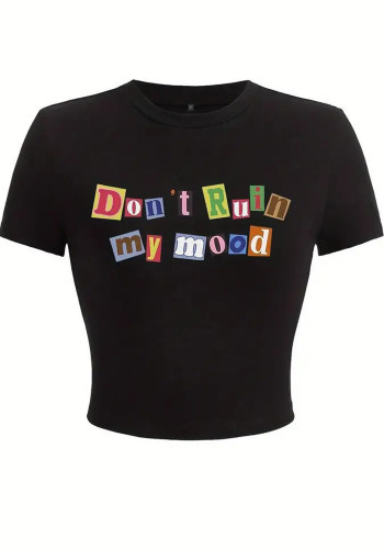 Women Street Print Crop Top T-Shirt