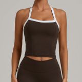 Women Summer Halter Neck Yoga Vest Quick Dry Fitness Top
