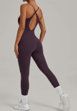 Women Cross Adjustable Straps Yoga Clothes Running Jumpsuit