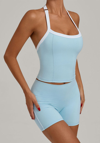 Women Sports Top and Shorts Yoga Two-Piece Set