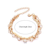 Women Chain Anklet Retro Anklet Crystal Chain Beach Anklet