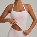Women Summer Halter Neck Yoga Vest Quick Dry Fitness Top