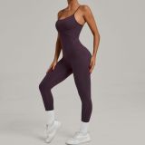 Women Cross Adjustable Straps Yoga Clothes Running Jumpsuit