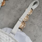 Hollow Solid Color High Waist Two-Piece Women's Sexy Strap Bikini