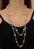 Fashion Luxury Pearl Long Halter Neck Beaded Chain Necklace