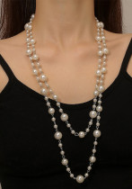Fashion Luxury Pearl Long Halter Neck Beaded Chain Necklace Fashion Luxury Pearl Long Halter Neck Beaded Chain Necklace