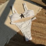 Solid Color Fashion Sexy High Waist Two-Piece Women Swimsuit