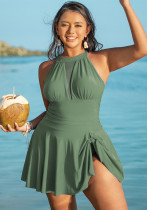 Plus Size Women's Swimming Dress One-Piece Swimsuit