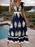 Women Bohemian Beach Holidays Print Dress