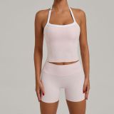 Women Sports Top and Shorts Yoga Two-Piece Set