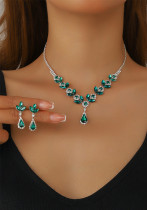 Luxury Rhinestone Necklace Earrings Set Women's Accessories Luxury Rhinestone Necklace Earrings Set Women's Accessories