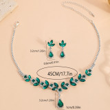 Luxury Rhinestone Necklace Earrings Set Women's Accessories