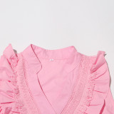 Women's Sleeveless Ruffle Chic Slim Waist Fashion Long Dress