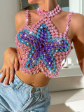 Women's Gem Multi-Color Low Back Top