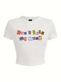 Women Street Print Crop Top T-Shirt