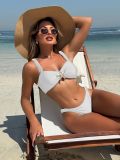 Solid Color Fashion Sexy High Waist Two-Piece Women Swimsuit
