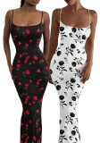 Sexy Fashion Summer Sleeveless Strap Printed Long Dress