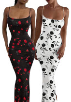 Sexy Fashion Summer Sleeveless Strap Printed Long Dress Sexy Fashion Summer Sleeveless Strap Printed Long Dress
