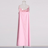 Women's Sleeveless Ruffle Chic Slim Waist Fashion Long Dress