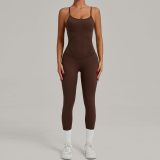 Women Cross Adjustable Straps Yoga Clothes Running Jumpsuit