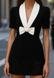 Women's Summer Chic V Neck Trendy Black Dress
