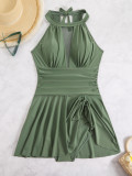 Plus Size Women's Swimming Dress One-Piece Swimsuit
