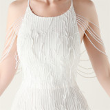 Women clothing beaded tube embroidery tassel sequins beaded Formal Party evening dress