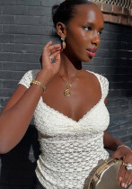 V-Neck Short Sleeve Lace Sexy Summer Top V-Neck Short Sleeve Lace Sexy Summer Top