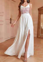 Women's Strap V-Neck Elegant Slim Long Slit Low Back Prom Dress Women's Strap V-Neck Elegant Slim Long Slit Low Back Prom Dress