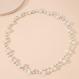 Fashion Luxury Pearl Long Halter Neck Beaded Chain Necklace
