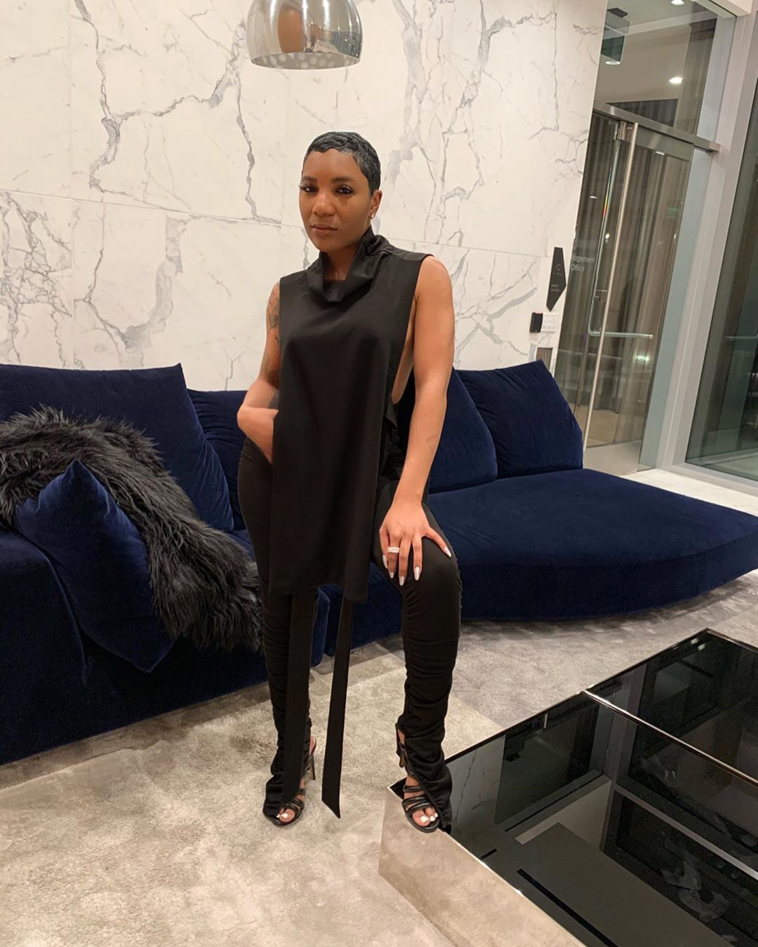 Women's Spring Summer Fashion Sexy Solid Side Lace-Up Two-Piece Pants Set