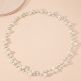 Fashion Luxury Pearl Long Halter Neck Beaded Chain Necklace