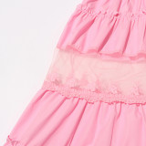 Women's Sleeveless Ruffle Chic Slim Waist Fashion Long Dress